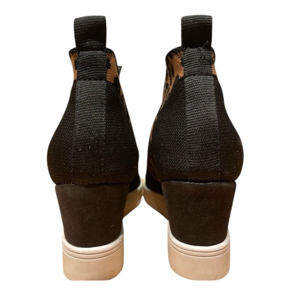 MIA Leopard Knit Wedge Ankle Bootie Slip On Women’s Size 9 Brown / Black NWOT - Picture 6 of 7